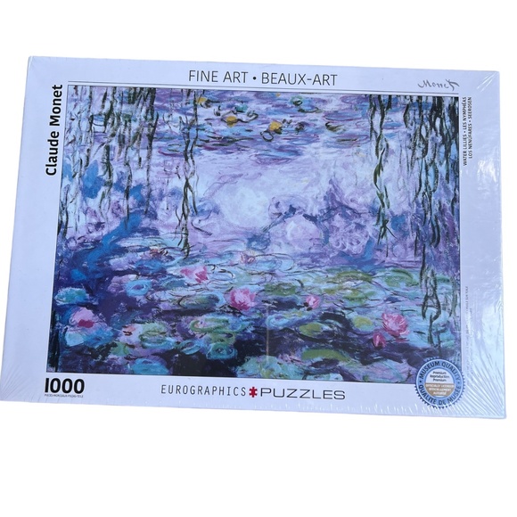 Jigsaw Puzzle Eurographics Claude Monet Water Lillies 1000 Piece New Sealed - Picture 1 of 5